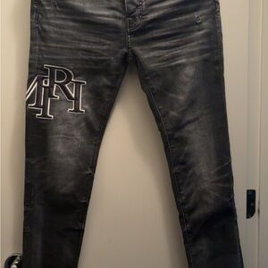 AMIRI Mx1 Jeans Black Washed Skinny with Monogram Patch